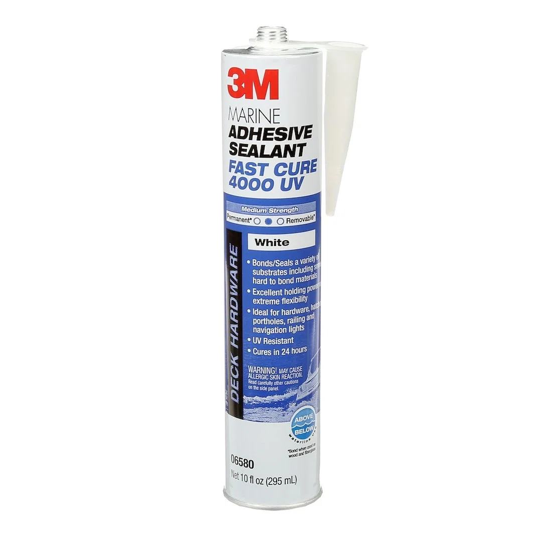 06580 – 3M Adhesive Sealant, Used To Bond Aluminum/ Wood/ Gelcoat And Fiberglass For Marine Applications 10 Ounce Car...